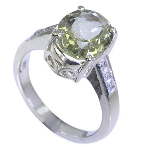Bague améthyste verte argent sterling ovale le cadeau d'anniversaire idéal