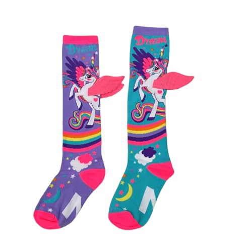 5-12 Year Old Kids Girls Knee High Socks Little Girls Cute Crazy Funny Animal Pattern Long Boot Socks with 3D Pattern (AU, Age, 8 Years, Unicorn, Girl)