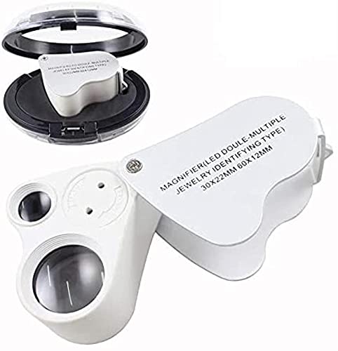 Loupe, Prix Usine 30X 60X Verre éclairé Double lentille Outil d'évaluation de Bijoux Lam Beauty Comes