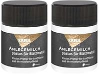 Kreul 99452 - Anlegemilch pastos, 50 ml, dickflüssiger Spezialkleber zum Anlegen von Blattmetall, zum Schablonieren, für Abklebetechnik, für Effekte und zur Anwendung auf Glas (Packung mit 2)