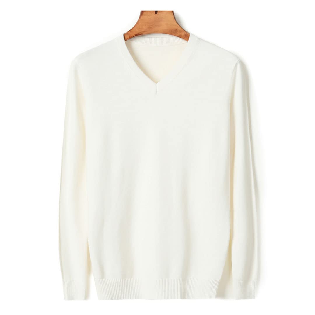 Suéter grueso casual de invierno para hombre con cuello en V de estilo clásico de negocios de moda, azul real, XXXL
