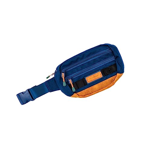 Image of Wilderdog Utility Fanny Pack stores Treats, Balls, Keys in 3 Pockets with adjustable strap and Poop Bag dispenser (Pacific Blue)