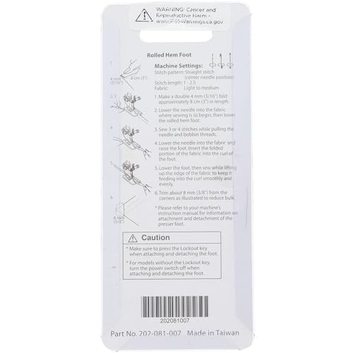Pie de zurcido Hemmer Foot 4MM Janome miniatura 4