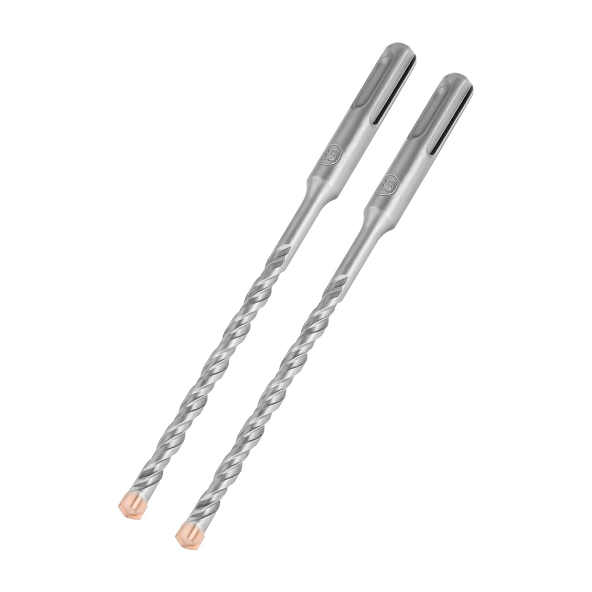 HILPATY SDS Plus Masonry Drill Bits 6.5 x 160mm x 2pcs Tungsten Carbide Cross Tip Rotary Hammer Drill bit for Masonry Concrete