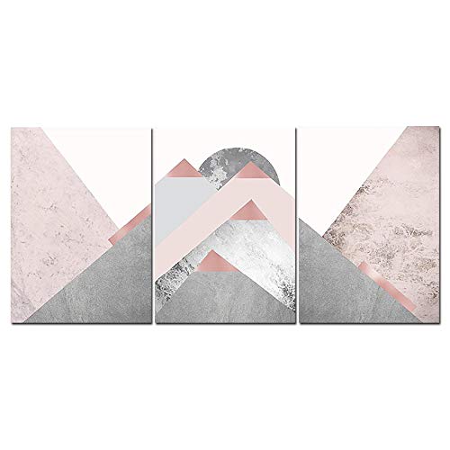 Toile Abstraite Mountain Rose Déco Douceur Set 3 Affiche Scandinave