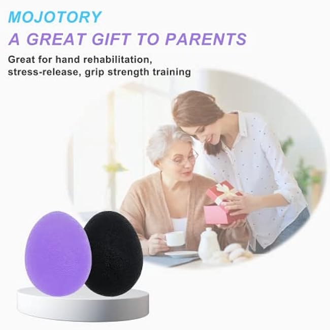 Stress Balls for Adults, Hand Exersicers for Strength, Squeeze Balls for Hand Therapy, Hand Exersice Balls for Hand, Finger and Wrist Training with Carrying Bag