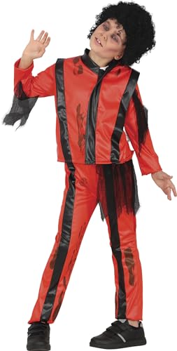FIESTAS GUIRCA | Disfraz Dancing Zombie Infantil (7-9 Años) - Chaqueta y Pantalón - Disfraces de Muertos Vivientes para Halloween, Carnaval y Fiestas de Disfraces - Ideal para Niños - Rojo y Negro