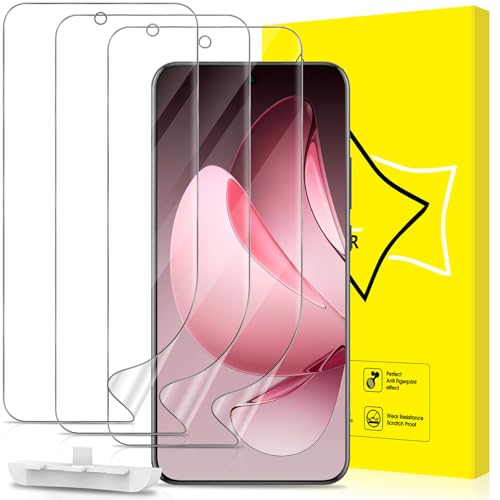 GiiYoon 3 Piezas Protector de Pantalla para Oppo Reno 13 Pro 5G [No es de cristal], Película de Hidrogel Flexible de TPU, Curva 3D de Cobertura Completa, Fácil instalación, Sin Burbujas