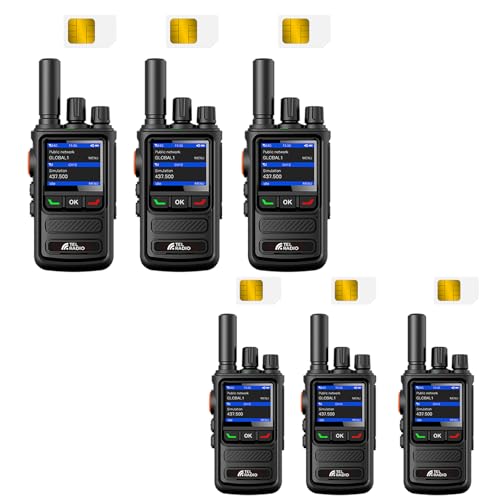 Lifetime Free Dual Mode 4G LTE POC Walkie Talkie with SIM Card, Nationwide Unlimited Range Two-Way Radio, Push-to-Talk for Business Management, Warehouse, Hotel & Field Team Operations (D-6Packs-280)