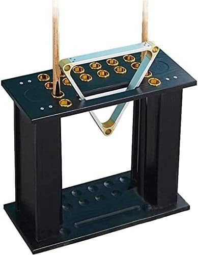 OYYMTE Freestanding Wooden Pool Cue Rack - Floor Billiard Holder For Bars, Game Rooms & Table Storage(Schwarz)