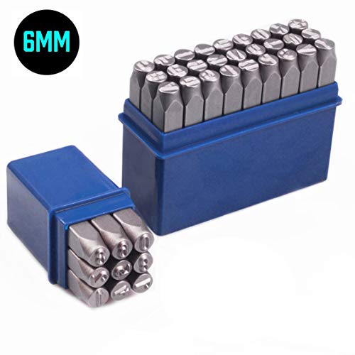 image for SETROVIC Number & Capital Letter Stamp Set (36 Piece Punch Set/A-Z & 0
