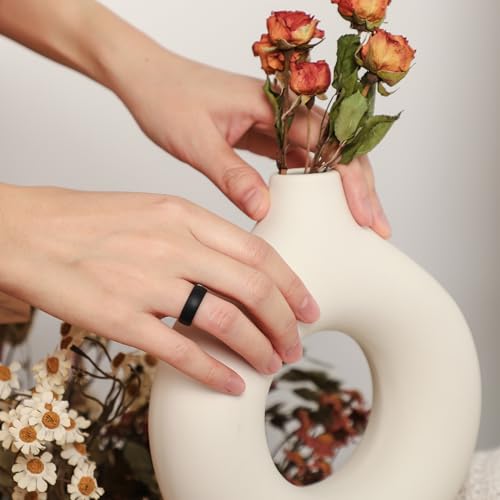Image of Egnaro 4 /5 /8 Variety Multipack Ergonomic Breathable Bridal Rings Sets, 6mm Wide - 2mm Thick Rubber Wedding bands women, silicone Rings for her with Half Size