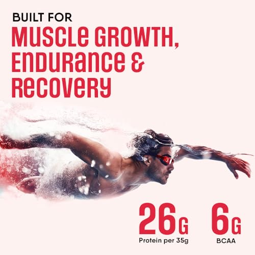 Image of Trunativ Pro Blend Whey Protein Powder Isolate & Concentrate | 100% Light & Clean Protein Powder | 26g Protein | 6g BCAA | 12.52g EAA | No added sugar | Strawberry 2lbs (907g)
