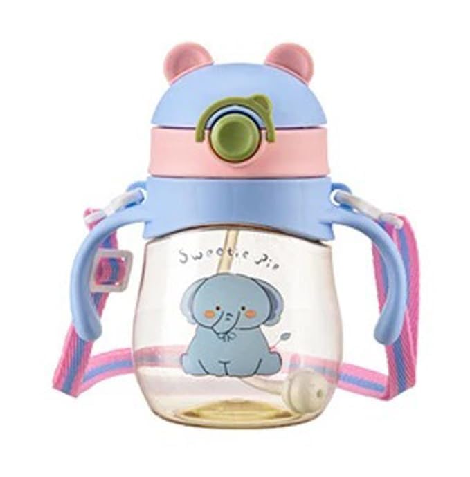 The Little Bunny Kids Bite Resistant Soft Silicone Straw Sipper Cup with Handle | Weighted Straw, Leakproof Anti-Spill Lock, BPA Free, Food Grade Water Bottle for Babies 6 Months+, 300 ml-image-18