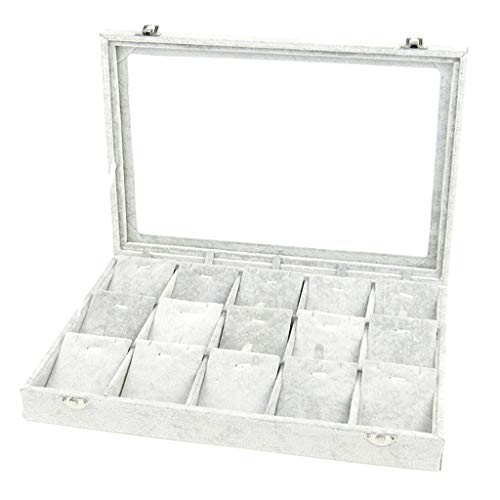 HAVVMK Joyeros Joyero con Tapa de Cristal Transparente 10 diseños Diferentes Caja organizadora de Joyas de Terciopelo Vitrina para Reloj Pendientes Anillos Organizador de Joyas