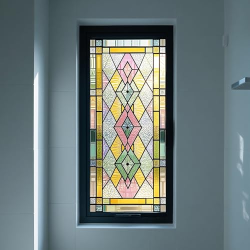 Vinilo adhesivo para ventana con diseño geométrico colorido 17.7 x 39.3 pulgadas miniatura 6