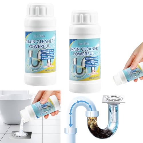 2 Stück Kloreiniger Extra Stark 100g,New 2025 Toilet Reiniger Extrem,Abflussreiniger Extrem Stark,Verstopfungsprobleme Schnell Lösen,für Verstopfte Toiletten und Abwasserrohre