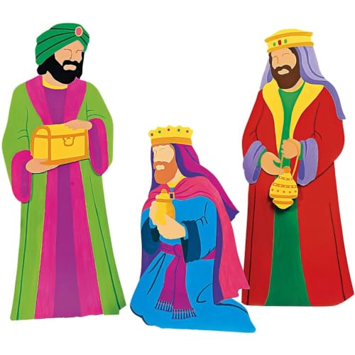 Fun Express Vibrant Three Kings Outdoor Yard Decoration-Ideal for Christmas Nativity Scene, 25.5