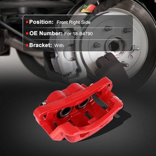 Image of cciyu Front Right Disc Brake Caliper Assembly with Bracket 18B4790 | For Ford Model - For Excursion 2000-2005,For F-250 Super Duty 1999-2004,For F-350 Super Duty 1999-2004