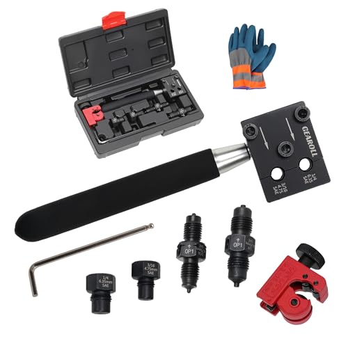 GEAROLL Brake Line Flaring Tool Kit, 3/16" 1/4" SAE Double