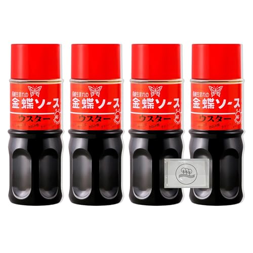 チョーコー 金蝶ソース ウスターソース 260ml ×4本 オリジナルティッシュ付き【長崎名物】皿うどん スパイシーソース 揚げ物・焼きそば・カレーにも最適