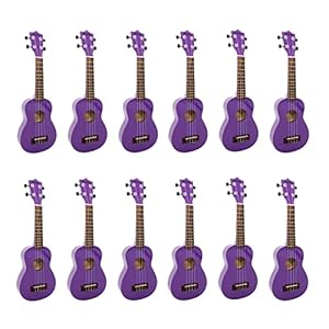 My School Ukulele 12 Pack of Soprano Ukuleles, Purple, (MYSCHOOLUKE-PU12)