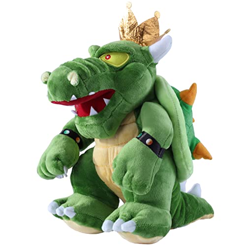 EQUASIS Super Mario Bowser King Koopa Plush, Mario Stuffed Animals, Mario Soft Stuffed Plush Toy Green - 12