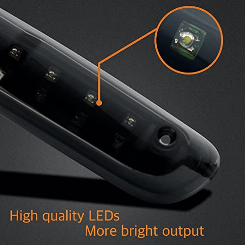 Image of Third 3rd Brake Light, LED High Mount Stop Light for 2007-2013 Chevy Silverado /GMC Sierra 1500 2500HD 3500HD, Rear Center Cab Roof Tail Cargo Lamp, Smoke Lens