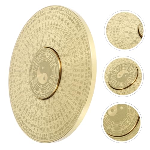 STOBAZA Brújula China Tradicional de Latón Decorativa Retro para Mesa miniatura 5