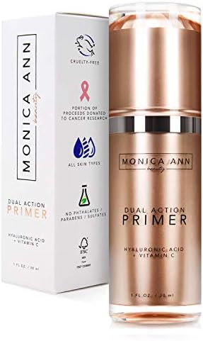 Monica Ann Beauty Dual-Action Face Primer - 30 mL | Hydrating Makeup Primer With Vitamin C & Hyaluronic Acid | Smoothing Translucent Matte Pore Minimizer | Foundation Primer For Any Skin Tone
