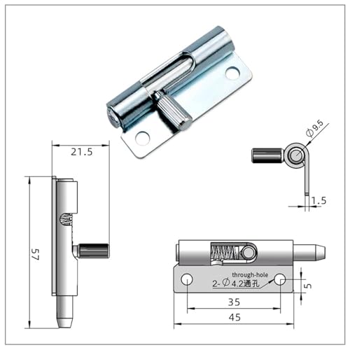 Charnière à ressort automatique rétractable pour loquet amovible de porte en fer