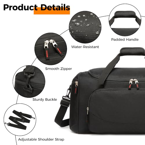 Image of Uarition Gym Bag for Men & Women - 50L Large Duffle Bag for Travel, Black