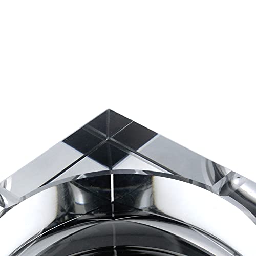 Semetall Large Glass Ashtrays,Modern Clear Ashtray For Office,Indoor,Outdoor,Patio,Home Decor(Black,Square,6"X6") #TOP5