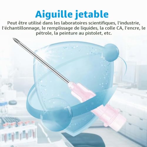 SGERUFZ 50 aiguilles industrielles en acier inoxydable, tubes de remplissage de colle industrielle, emballés individuellement, accessoires pour aiguilles (1.2-38 mm) – vue 4