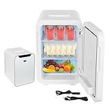 JAYGOVAN 20L Mini Fridge with Temperature Control - 10.71×13.58×16.61inch White Portable Thermoelectric Cooler and Warmer Single Door Mini Fridge for Bedroom, Office, Car, Dorm, AC 110/120V