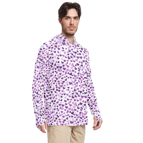 Purple Hearts Day Purple Hearts Sun Shirts Hoodies for Men Long Sleeve Swim Shirts UPF 50+ Farmer Shirt S2