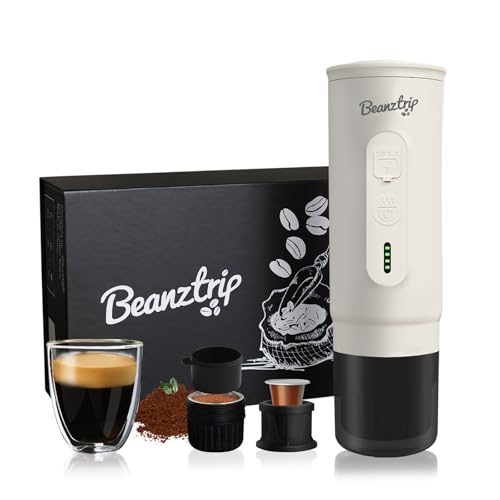 BeanzTrip H02 PRO Portable Electric Espresso Maker, Small Coffee Machine Compatible with Nespresso Capsule Original Pods & Ground Coffee, Mini Travel Size for Camping, Hiking, RV, Office, w/Gift Box