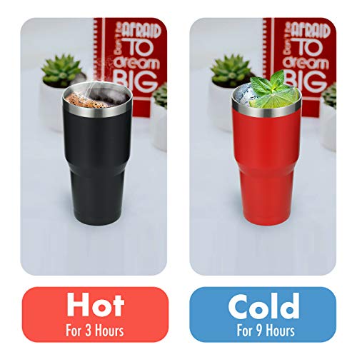 image for ALOUFEA 30oz Stainless Steel Tumbler, Insulated Coffee Tumbler Cup wit