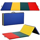 Exercise Mat, Gymnastics Mat Gym Mat 4x8x2 Thick Folding Panel Fitness Training Pad with Carrying...