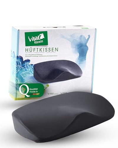 VitaL Kissen® – Hüftkissen- das Original. Orthopädisches Sitzkissen – Ergonomisches Keilkissen für Bürostuhl & Stuhl – Entlastet Rücken, Hüfte, Knie & LWS – Gegen Schmerzen & für aufrechtes Sitzen