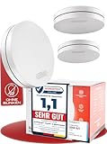 ALPENLUFT Rauchmelder 10 Jahre Batterie, Feuermelder Flach, Rauchwarnmelder, Brandmelder, | Ohne Bohren, Ohne LED Blinken - Rauch Brandschutz Brandmeldeanlage 3er Set