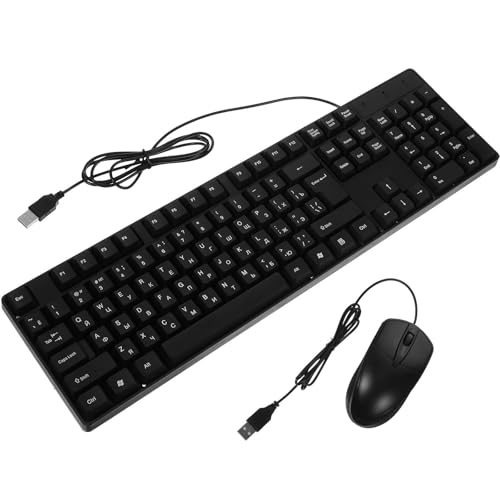 Teclado y ratón con cable CHILDWEET de material ABS resistente con diseño moderno para oficina