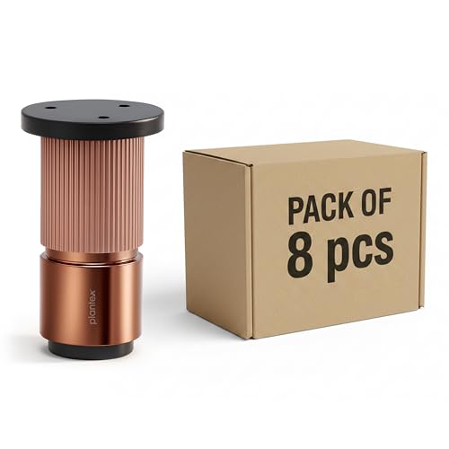 Image of Plantex 3 Inch Sofa Leg for Bed Furniture /Aluminium Sofa Leg for Table /Support Legs /Furniture Leg - Pair of 4 (8 Piece) (DTS-77,Rose Gold)
