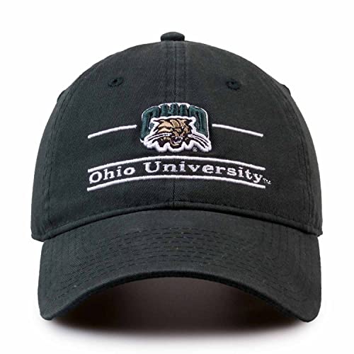 The Game NCAA Adult Bar Hat - Garment Washed Twill - Embroidered Design - Elevate Your Style and Show Your Team Spirit (Ohio Bobcats - Green, Adjustable)