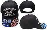 2nd Amendment God Guns Guts USA Flames On Bill Black Polyester Cotton Blend Adjustable Baseball Ball Cap Hat