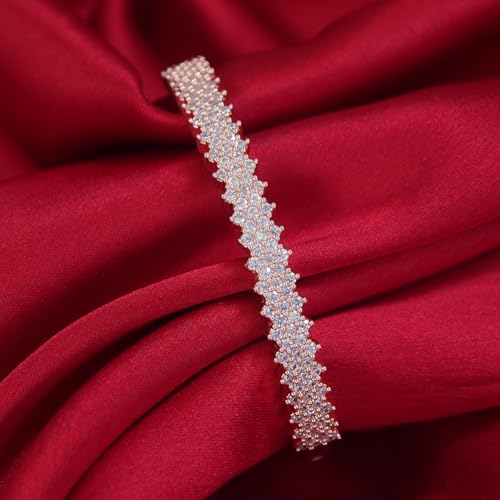 Image of I Jewels Stylish Cubic Zirconia American Diamond Adjustable Bracelet For Women