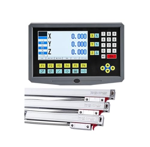 SXYKXYDL Conjunto DRO de 3 Ejes con Pantalla de Lectura Digital y 3 codificadores de Escala Lineal de Vidrio 5U de 50-800 mm (Kit de 150 mm, 300 mm, 550 mm y 0,005 mm)