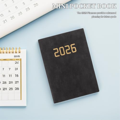 Agenda Scolaire A5 2026 en Pu, Journal Quotidien Minimaliste Noir – vue 7