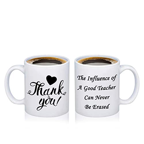 POTIY Teacher Appreciation Coffee Mug The Influence of A Good Teacher Can Never Be Erased Best Teacher Ever Mug Bee Mug Teacher Keepsake Mug (Teacher Mug)
