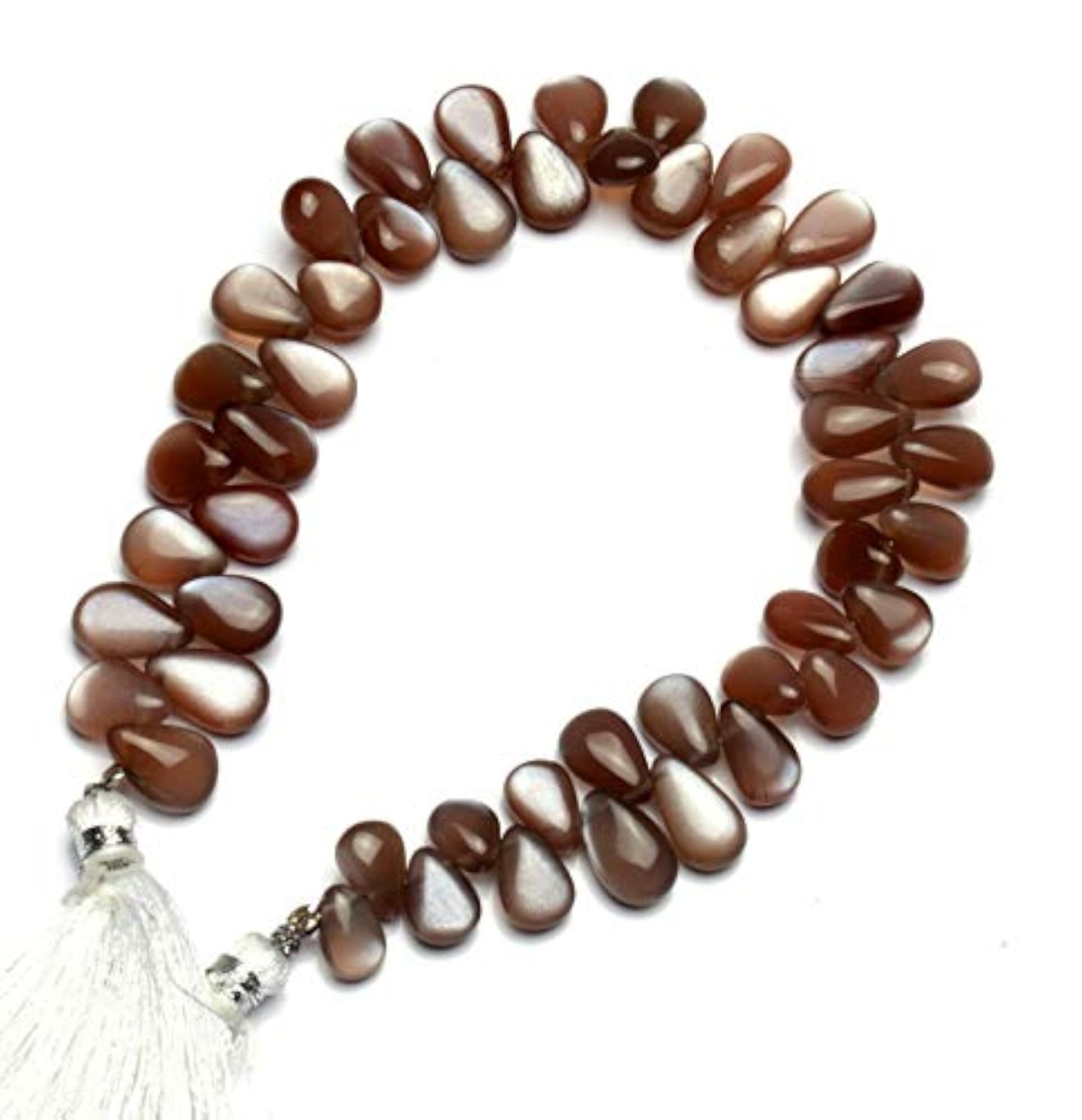 8 Inch Brown Moonstone Heart Shape Smooth Cut Stones for Jewellery Making